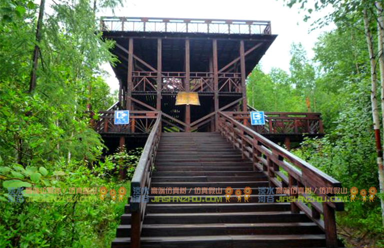 水泥仿木觀光臺.jpg 水泥仿木觀光臺