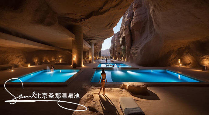 塑石假山溫泉池